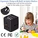 Travel Adapter, Goojodoq All-in-one Power Adapter 3-USB Port and 1-Type C, Advanced with LED Power Indicator, Travel Converter for US, UK, EU, AUX (Black) and Majority Countries and Areas