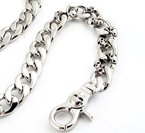 DoubleK Strong Skull Spike Key Jean Wallet Chain (27.5"/8.1oz) Silver CS119
