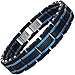 COOLMAN Men Bracelets Blue&Black Adjustable Bracelet for Men 8.5-9 inch (Gift Box)