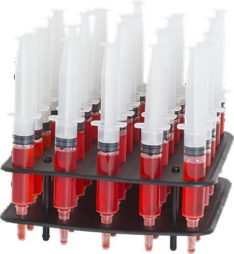 Jello Syringe Shots for Alcohol, Syringe Set of Jello Shots for Halloween and Parties - 25 Jello Shot Syringes and Rack Combo Kit with Assorted Jello Shot Mix Included (2.5 oz(Large))