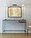 Industrial Vintage Design Space Saver Entryway Hallway Console Table Desk with Lower Shelf Storage , Wood Top and Metal Black Metal Frame