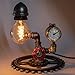 Y-Nut Loft Style Vintage Metal Dimmable Table Lamp with Wood Base, Sam, Steampunk Industrial, Night Light, Desk Light, QTF-SJ01