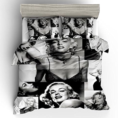 Gorgeous 3D Marilyn Monroe Duvet Cover Sets - Jameswish 3DCB010 (2018 New Design) 3D Quilt Cover Comforter Cover Including 1Duvet Cover 2Pillowcases King Queen Full Twin (pattern1, King)