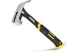 DESHIL 22 oz Claw Hammer with Fiberglass Handle, Drop Forged One Piece Claw Hammer, All Purpose Hammer, Smooth Face, Shock-Absorbing Grip