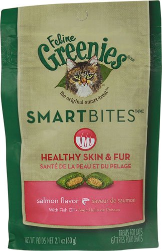 Greenies Feline SmartBites Healthy Skin and Fur Salmon -- 2.1 oz(packof2)