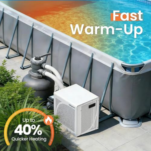 Vidapool 16,000 BTU Swimming Pool Heater 7.5 COP Electric Pool Heat Pump for Above Ground and Inground Pools Heating and Cooling Smart WiFi Control Pools Up to,5000 Gallons