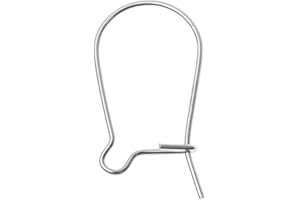 Adabele 100pcs Hypoallergenic Earring Hooks Kidney Earwire Connector 18mm Long Sterling Silver Plated Brass for Earrings Jewelry Making CF187-18