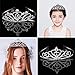 Pixnor Princess Tiara Crown with Comb Wedding Party Children Flower Girl Heart-Shape Crown for Kids Baby Birthday Party Decorations, 2Pack