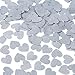 MOWO Glitter Heart Confetti Circles Wedding Party Decor and Table Decor 1.2’’ in Diameter (Silver Glitter,200pc)