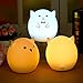Umiwe Cute 3-Modes Silicone LED Kids Night Light,USB Rechargeable Multicolor Children Night Lamp, Gift for Girlfriend Adult Kids Baby Bedroom and Nursery (Style B)