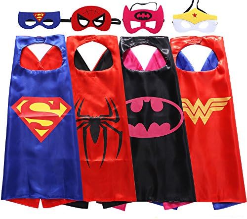 Superhero Costumes Capes and Masks For Girls and Boys SET of 4