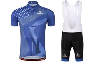 Uriah Men's Cycling Jersey Bib Shorts White Sets Short Sleeve Reflective