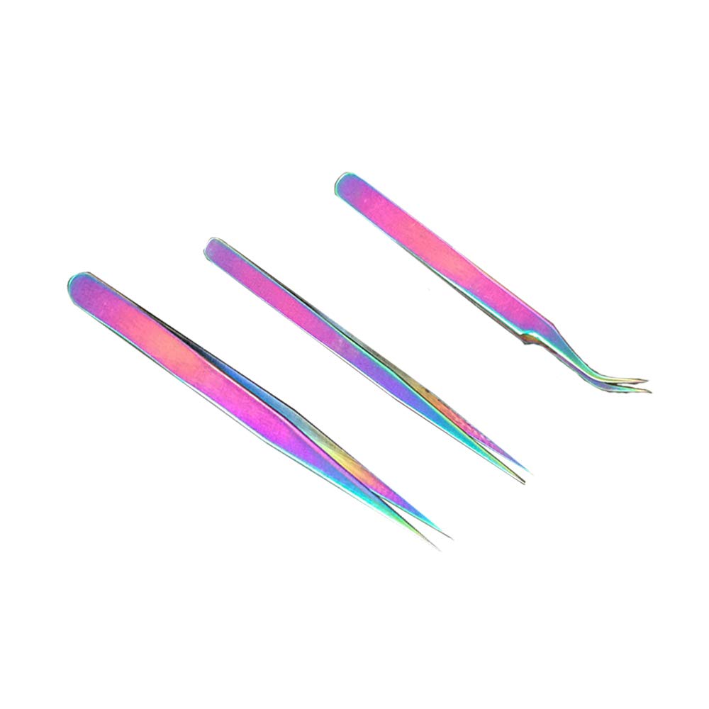 Buy Wtshop 3pcs Straight Curved Rainbow Stainless Steel Nippers