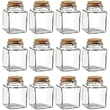Juvale Clear Glass Bottles with Cork Lids