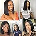 BEEOS 9A 13x6 Short Bob Lace Front Human Hair Wigs, 150% Density Pre Plucked and Bleached Knots Natural Hairline Brazilian Virgin Bob Wig Middle Part (12 inch)