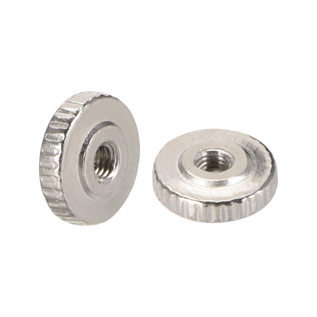 sourcing map Round Knurled Thumb Nuts Conector Lock Adjusting nuts, M3 Female Threaded Thin Type, Nickel Plated, Pack of 20
