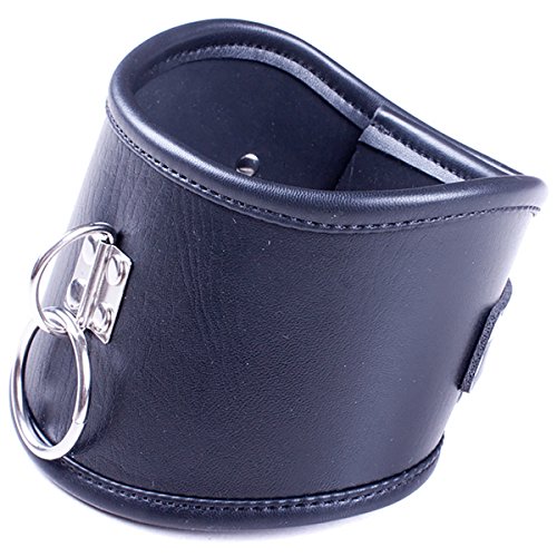 image for Adavidsource Locking O Ring Choker Collar Adjustable Faux Leather Neck