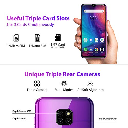 Ulefone Note 7 2019 Gsm 3g Unlocked Smartphone Triple Rear Camera Triple Card Slots 6 1 Waterdrop Incell Full Screen Dual Sim Unlocked Cell Phones 3500mah Face Unlock Android 9 0 Twilight Pricepulse