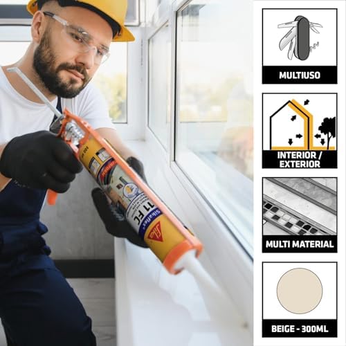 SIKA - Massa adesiva multiusos - Sikaflex 11 FC Purform - Bege - Junta e cola - Selante multi-suporte em poliuretano - Interior e Exterior - 300ml