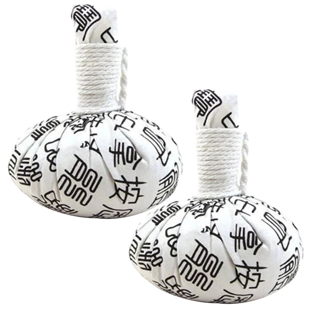 Beavorty Moxibustion Herbal Massage Balls Set of 2 Portable Warm Compress Tools for Muscle Relief and Relaxation Ideal for Back Shoulder and Full Body Massage