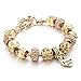 Long Way ® Gold Plated Snake Chain Beads Charm Bracelet for Women