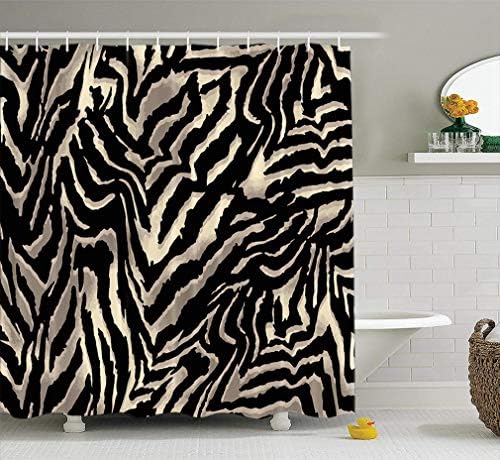 LILYMUA Fabric Shower Curtain Zebra Animal Fashion Fur Leather Skin Abstract Africa Beautiful Exotic Bathroom Shower Curtains for Bathroom Hotels Set of Hooks Mold Proof Water 72X72 Inches