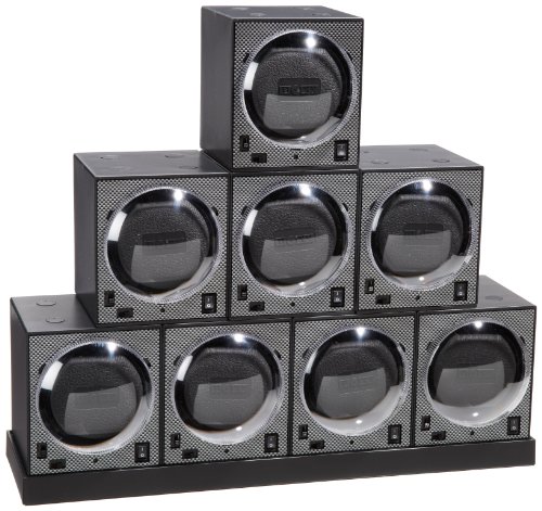 Diplomat 31-403/8 Boxy Octuple Package Programmed Carbon Fiber Eight Brick Stacked on Power Extend Station Watch Winder