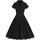 GownTown Women's 1950s Vintage Plaid¨ Swing Tea Dress with Pockets