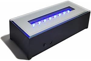 FIEIFI 16 LED Light Display Stand Base for 3D Crystal Glass Art,Room Decoration and Holiday Casual Atmosphere Ornament Lamp- 6 Inch Rectangular Illuminated Holder Colorful Lights (black)