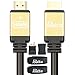 Postta HDMI Cable 30 Feet HDMI 2.0V Cable with 2 Piece Cable Ties+2 Piece HDMI Adapters Support 4K 2160P,1080P,3D,Audio Return and Ethernet-Gold