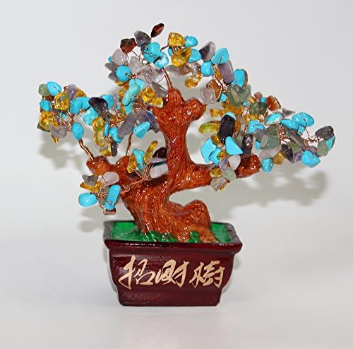 DDN Mix Gem Stone Money Tree-amethyst Turquoise Quartz Citrine Carnelian Clear Quartz