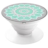 Smart Phone Expanding Stand and Grip, NOKEA Expanding Stand Holder Universal Finger Holder With Anti-fall Phone Air Sac Smartphone Desk stand Grip (Peace Mandala Gray)