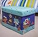 Clever Creations Collapsible Bench Storage Organizer for Bedrooms, Playrooms and Living Rooms, Perfect Size Chest for Books, Clothes, Electronics, and Gadgets, Blue Pirate Themed