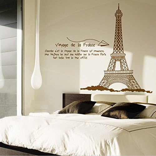 chendongdong Large Contemporary Eiffel Tower Paris France Wall Sticker Decor Decals Removable