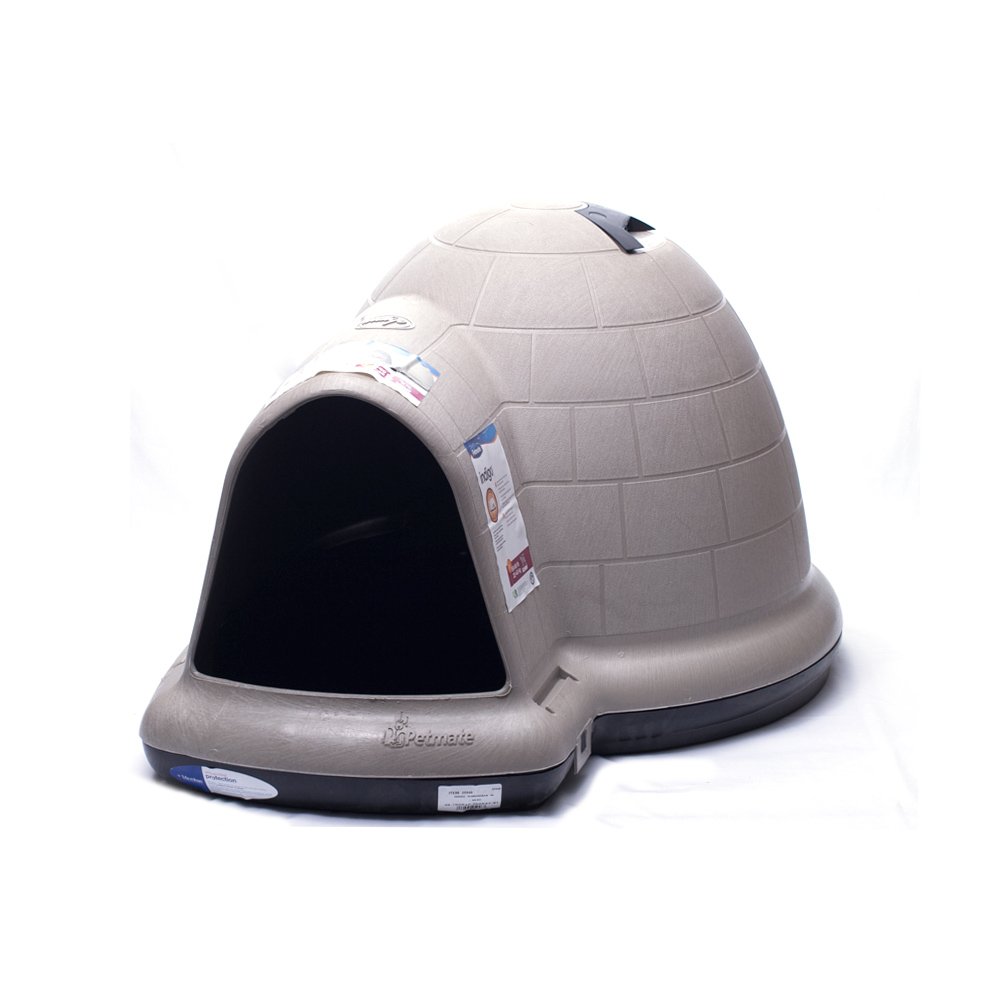 Photo 1 of ***(MISSING PART -SELLING AS IS )*** 
Petmate Large Dog House Outdoor Weatherproof - Indigo Igloo Dog House, Made in USA, for Large Dogs 50 to 90 pounds, TAUPE/BLACK  ***(SOME SCUFFS/SCRATCHES, NOT IN BOX, NO PACKAGING)***