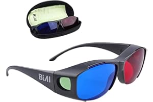 BIAL 2 Pack Red-Blue 3D Glasses with Case Glassese Cloth Cyan Anaglyph Simple Style 3D Movie Game- Extra Upgrade