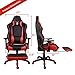 Kinsal Gaming Chair High-Back Computer Chair, Ergonomic Racing Chair, Leather Premium Lumbar Support Swivel Executive Office Chair Including Headrest and Massage Lumbar Pillow (red)