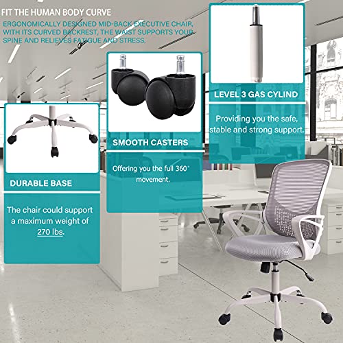 Office Chair, Computer Desk Chair with Ergonomic MidBack Design, Mesh Home Office Desk Chair