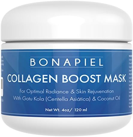 Collagen Mask for Face - With Coconut Oil, Evening Primrose Oil and Gotu Kola (Centella Asiatica) for Loose Skin - 4.0 oz Cream