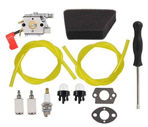 Carburetor Fuel Line Filter Primer Bulb Carb for Craftsman Sears Poulan 32cc Gas Trimmer Weedeater Pole Pruner PPB100 PPB200 PPB300 PPB350 PP031 PP033 PP035 PP036 PP131 PP135 PP136 PP336 PP446T 31WG