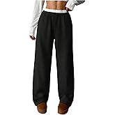 SOLY HUX Girl's Drawstring Waist Baggy Sweatpants Wide Leg Casual Loose Long Pants