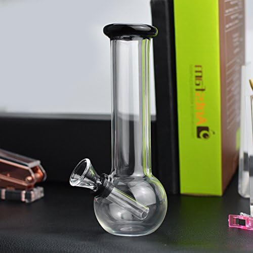 Newest Bubbler,6.3" Glass Water Bubbler,Handmade Beaker (Black)
