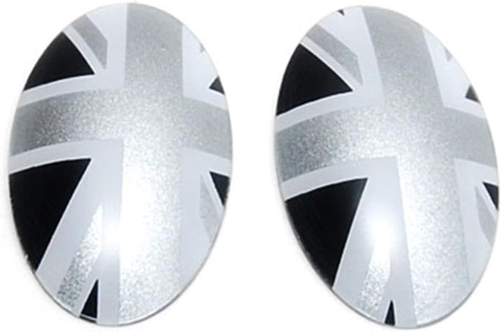 HDX Gray/Black Union Jack UK Flag ABS Sticker Cover Trim Cap for Mini Cooper ONE S JCW F Series F60 Countryman 2017+ (Gear Shift Knob)