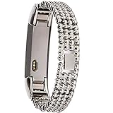 Wishteta Replacement Accessory Metal Watch Bands for Fitbit Alta (Light Metal-0000001, 5.5