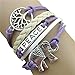 SusenstoneHandmade Owl Wing Pearl Elephant Knit Leather Rope Chain Bracelet