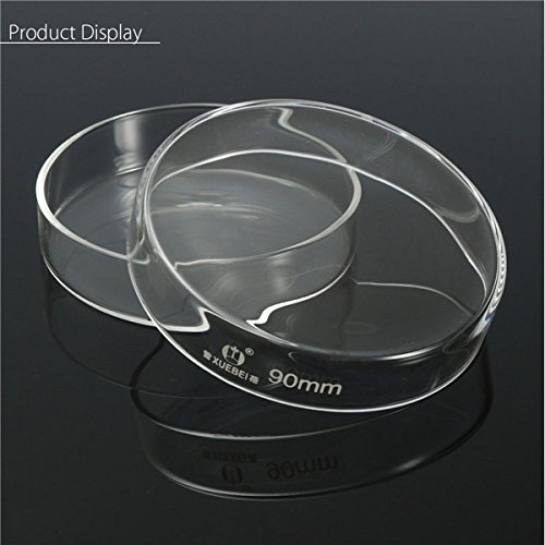 Toolcool 5Pcs 90mm Clear Glass Petri Dish Culture Plate With Lid Lab