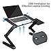 AuAg Protable Laptop Desk for Bed and Sofa,Laptop stand,Adjustable tabletop, Cozy Desk,Laptop stand table pad with 2 CPU Cooling Fans for Notebook,Macbook,iPa,Ergonomics 360 Degree Adjustable Legs