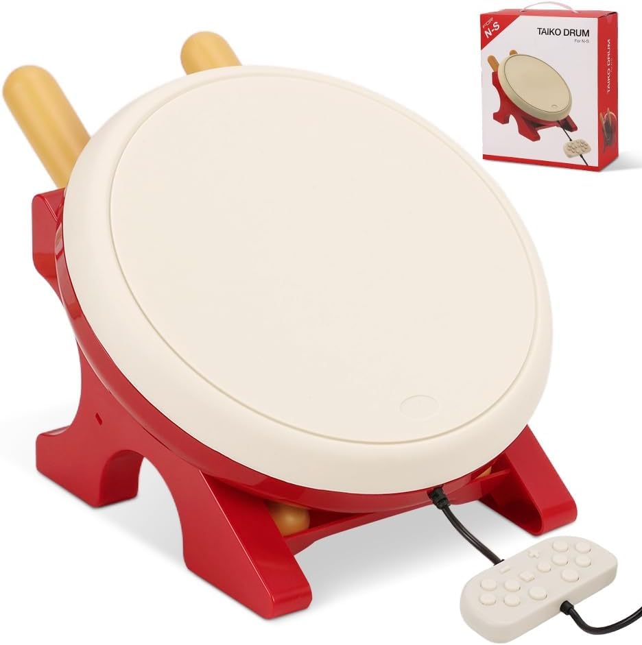 Controle de Tambor Taiko, Taiko para Switch, Taiko para no Tatsujin, Controlador de Tambor Taiko para Nintendo Switch com Baquetas, Compatível com o Sistema de Atualização Online