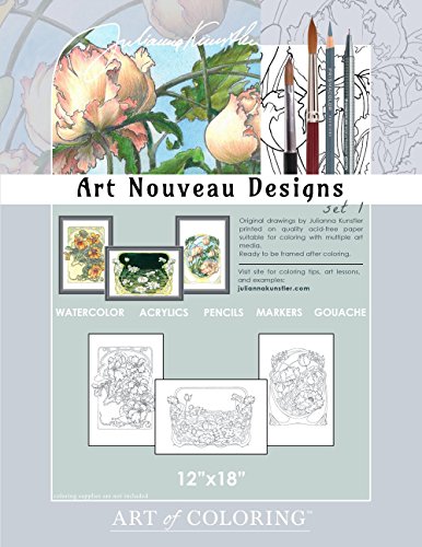 Art Nouveau Designs 1. Coloring prints. by Julianna Kunstler (Paperback)