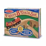 Toy Melissa & Doug Wooden Figure 8 Train Set 22 Piece Book